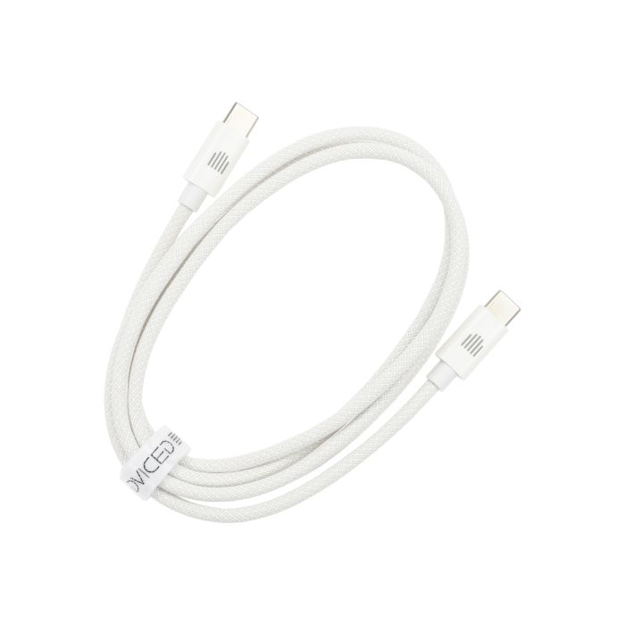 Dviced Cable USB-C To USB-C Nylon Textile 1,25M, White