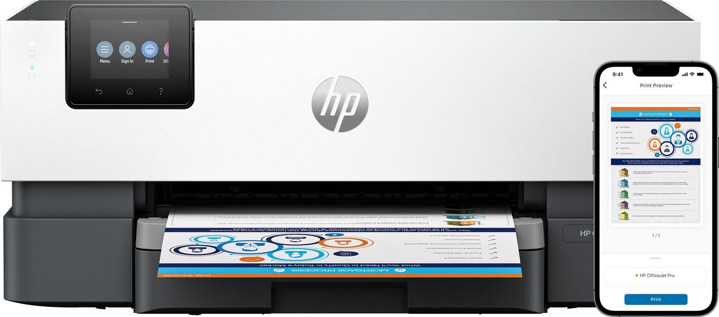Printer HP OfficeJet Pro 9110b, A4, i zi/i bardhë