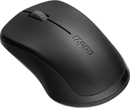 Maus pa kabllo Rapoo 1680 Silent, optik 1000 DPI, dizajn ambidekstral, i zi