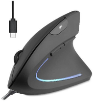 Maus Perixx PERIMICE-513C, vertikal me kabllo, USB-C, 6 butona, i zi