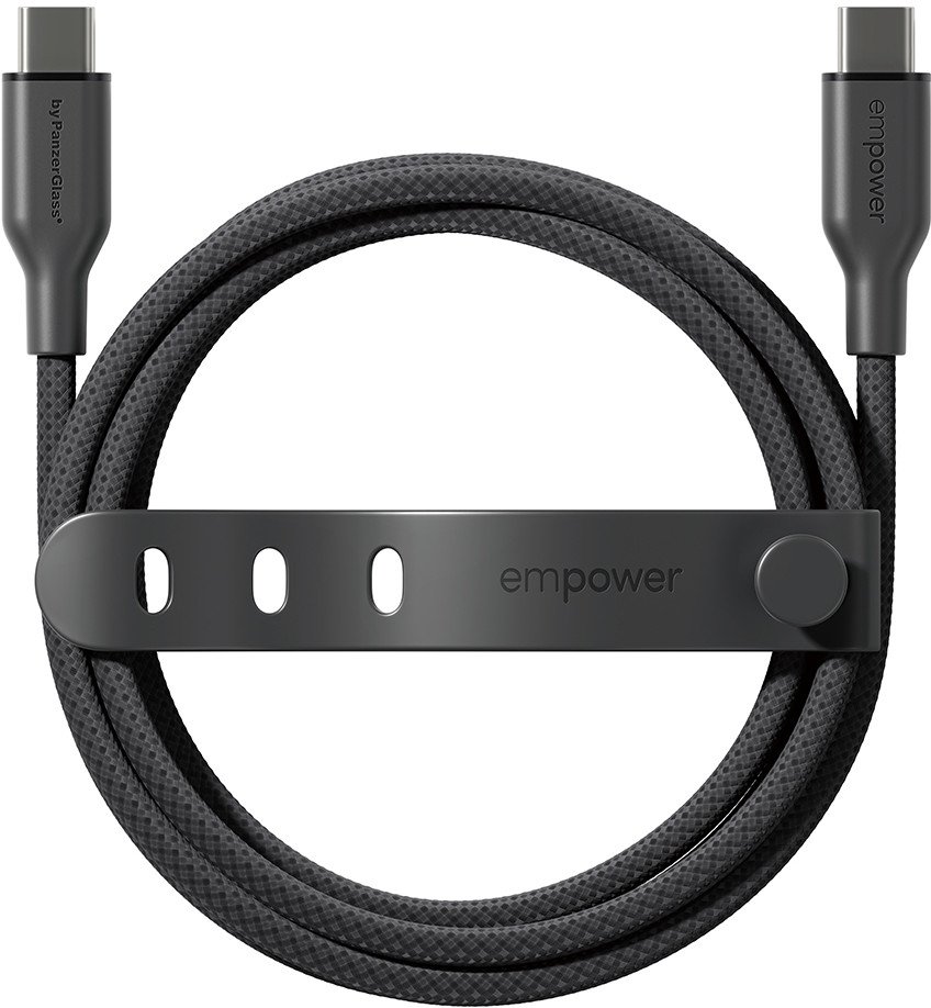 Kabllo karikimi PanzerGlass Empower by Racing, USB C në USB C, 60W, 1.2m, e zezë