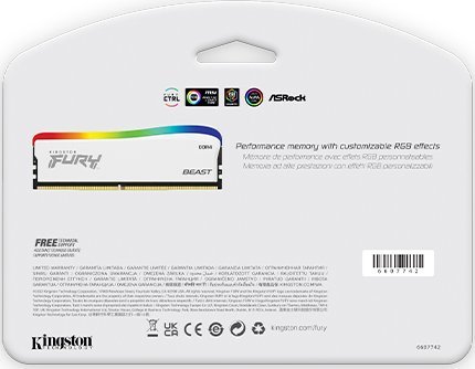 Memorie Kingston Fury Beast RGB Special Edition, DDR4, 16 GB, 3600 MHz, CL18, KF436C18BWA/16