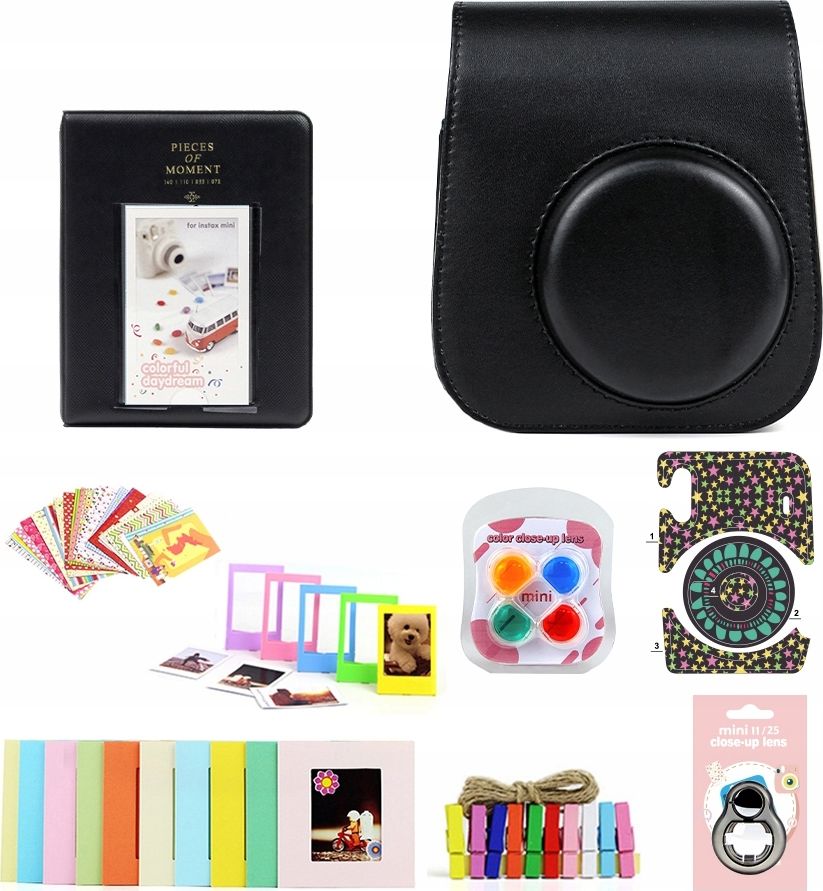 Set aksesorësh LoveInstant 8-në-1 për Instax Mini 11, i zi