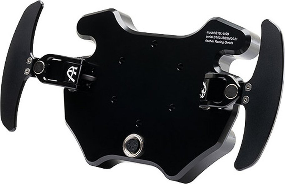 Pllakë komandimi Ascher Racing B16L USB, 16 butona, paddle magnetike, e zezë