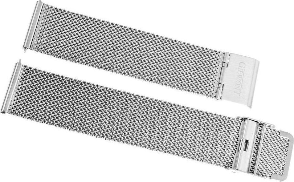Byzylyk për smartwatch Giewont GW330, rrjetë metalike 20 mm, argjendtë