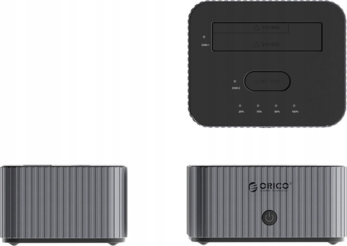 Doking stacion Orico IT28E C, për 2 disqe, USB 3.2 Gen2, alumini, gri