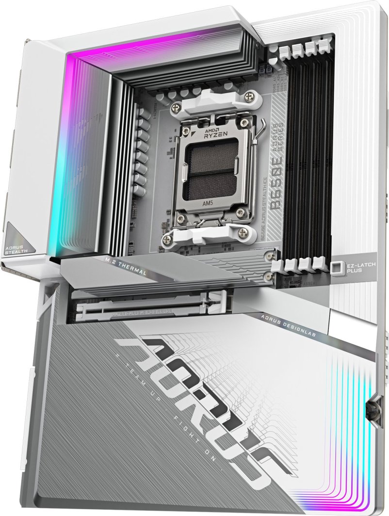 Pllakë amë Gigabyte B650E AORUS STEALTH ICE, ATX, DDR5, AMD EXPO, Wi-Fi 7, e bardhë