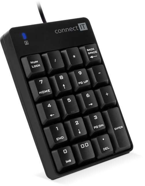 Tastierë numerike Connect IT Numcalc CKB-0060-BK, me kabllo, kompakte, e zezë