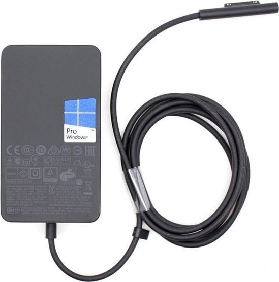 Karikues Microsoft Surface 65W, me portë USB, për laptop dhe tablet, i zi