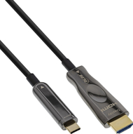 Kabllo USB InLine 64225A, USB C në HDMI, 25 m, e zezë