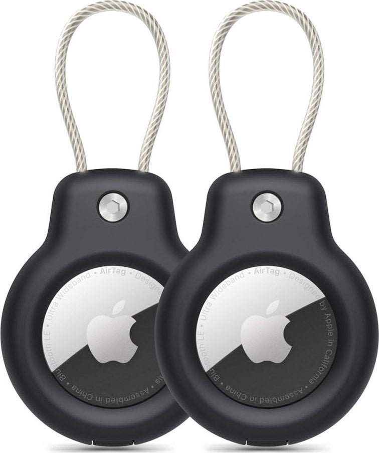 Mbajtëse për Apple AirTag Tech-Protect Rough Vein, set 2 copë, e zezë