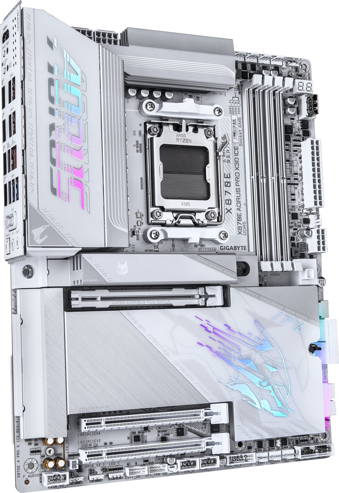 Motherboard GIGABYTE X870E AORUS PRO X3D ICE, DDR5, PCIe 5.0, e bardhë
