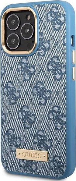 Mbulesë telefoni Guess GUHMP14LU4GPRB për iPhone 14 Pro 6.1", hard case, MagSafe, blu