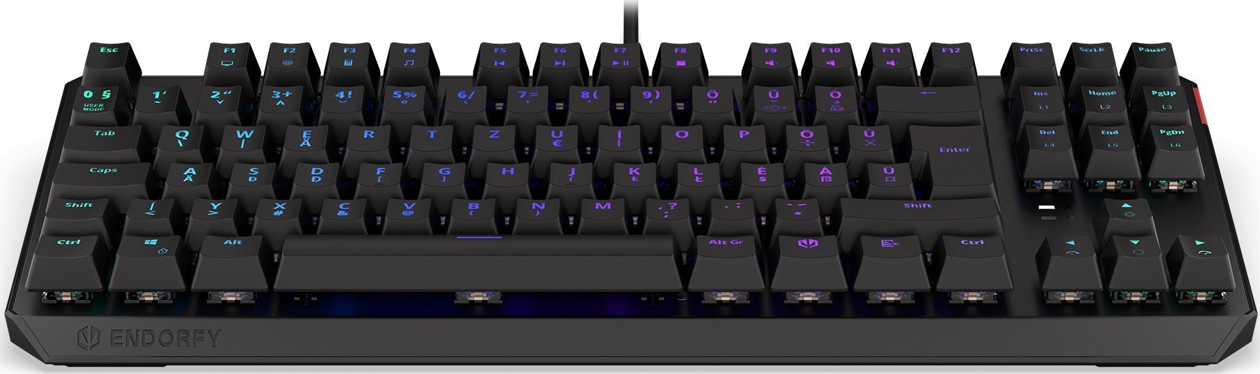 Tastierë mekanike Endorfy Thock TKL HU, Kailh Red, RGB, e kuqe