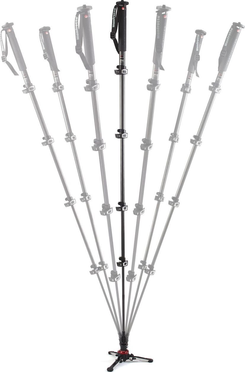 Monopod Manfrotto XPRO MVMXPROC5, 5 seksione, fibër karboni, i zi
