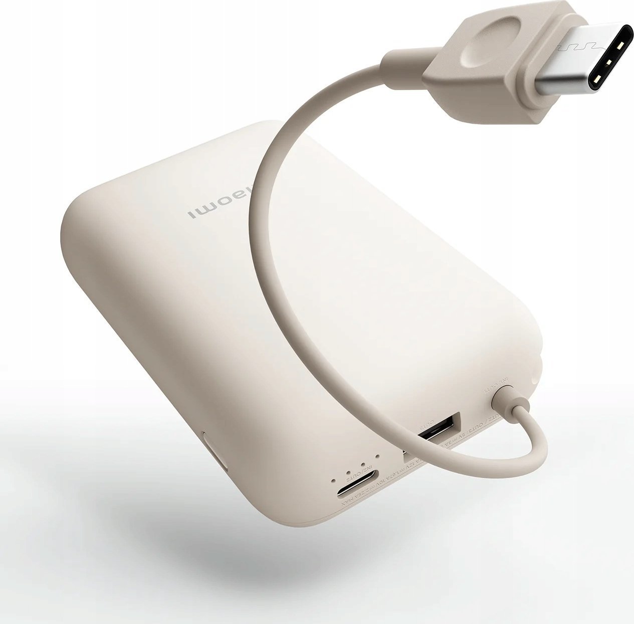 Powerbank Xiaomi 10000mAh, Fast Charge, USB C, bezhë