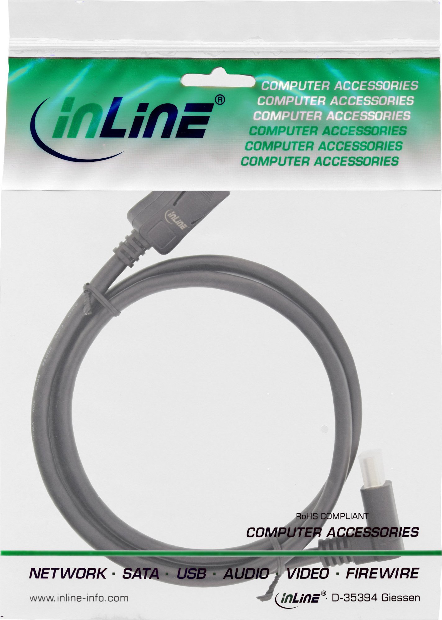 Kabllo DisplayPort InLine 17153O, 3m, 8K, i zi