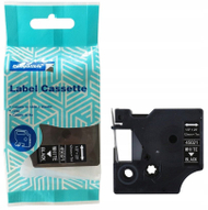 Shirit etiketime DYMO D1 45021, 12mm x 7m, tekst i bardhë në sfond të zi