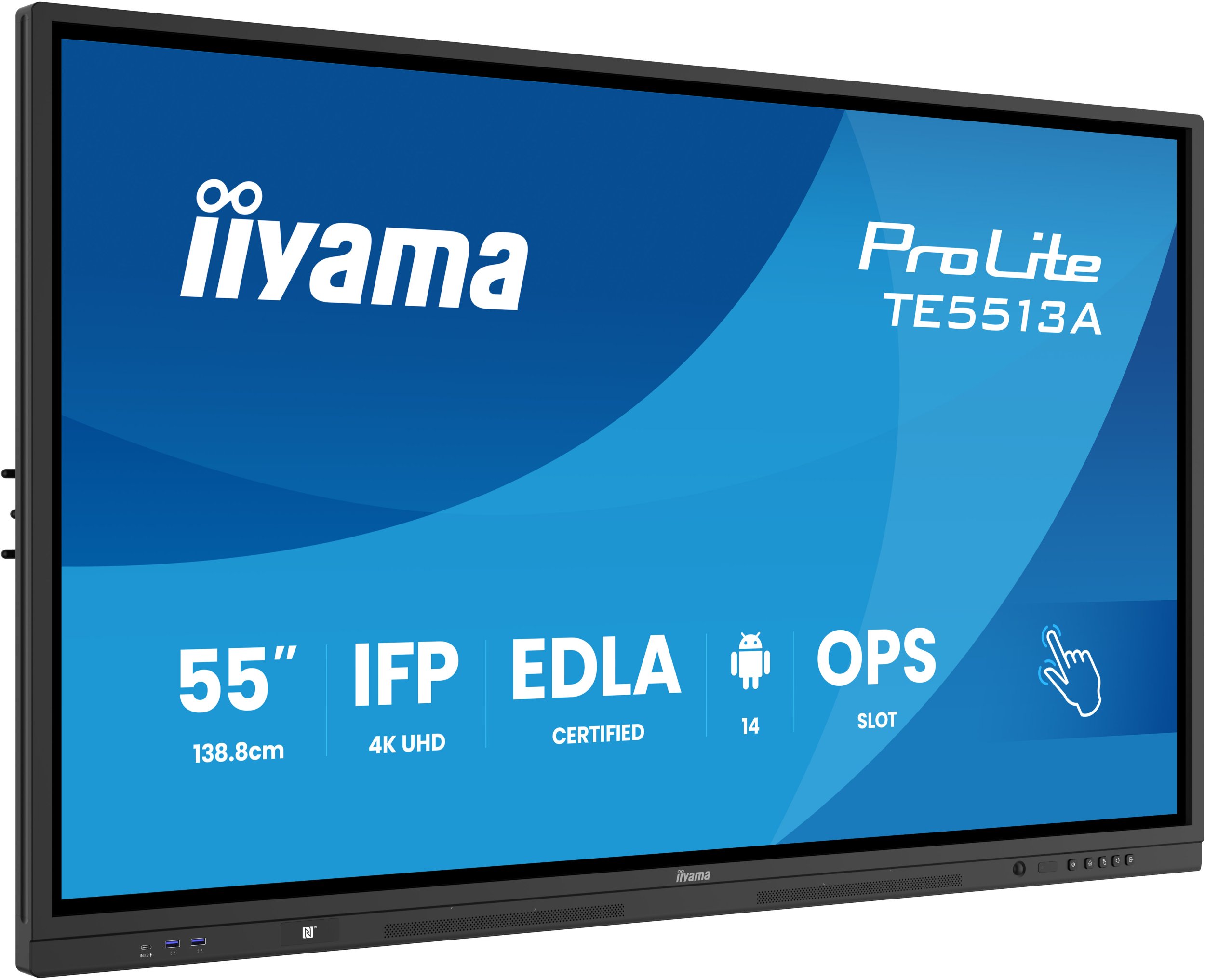 Panel interaktiv Iiyama TE5513A-B1AG, 55", 4K Ultra HD, i zi
