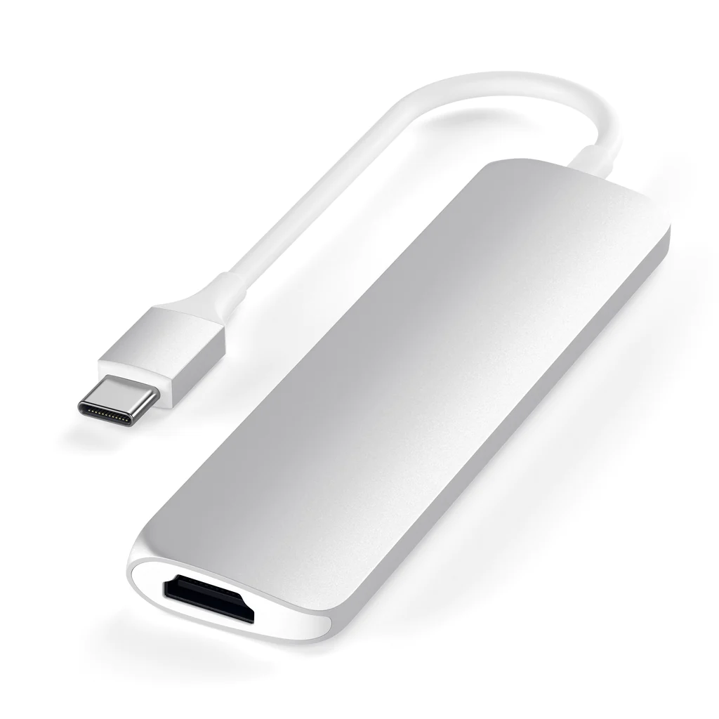 Përshtatës Satechi Multimedia USB-C Slim V2, i argjendtë