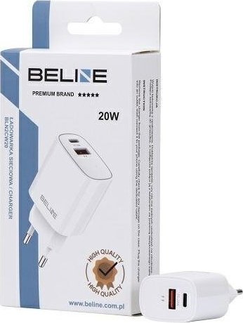 Karikues prizë Beline BLN2CB20, 20W, USB C dhe USB A, i bardhë