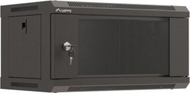 Raft muri Lanberg Rack 19, 4U, 540x350 mm, derë e xhamtë, i zi