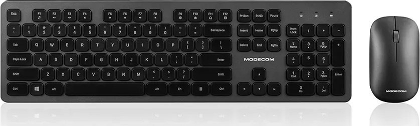 Set tastierë dhe mi MODECOM 5200C, wireless, me adaptor USB, i zi