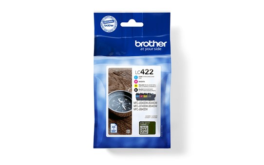Ngjyrë printeri Brother LC422VAL, 550 faqe, Multipack, e zezë/cyan/magenta/e verdhë