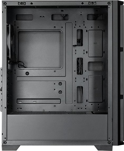 Kutia kompjuterike Chieftec Pro MIDI Series AS-02B-TG-OP, xham anësor, e zezë