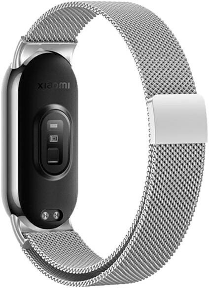 Rrip dore Beline për Xiaomi Mi Band 9/8, magnetik, çelik inox, argjendtë