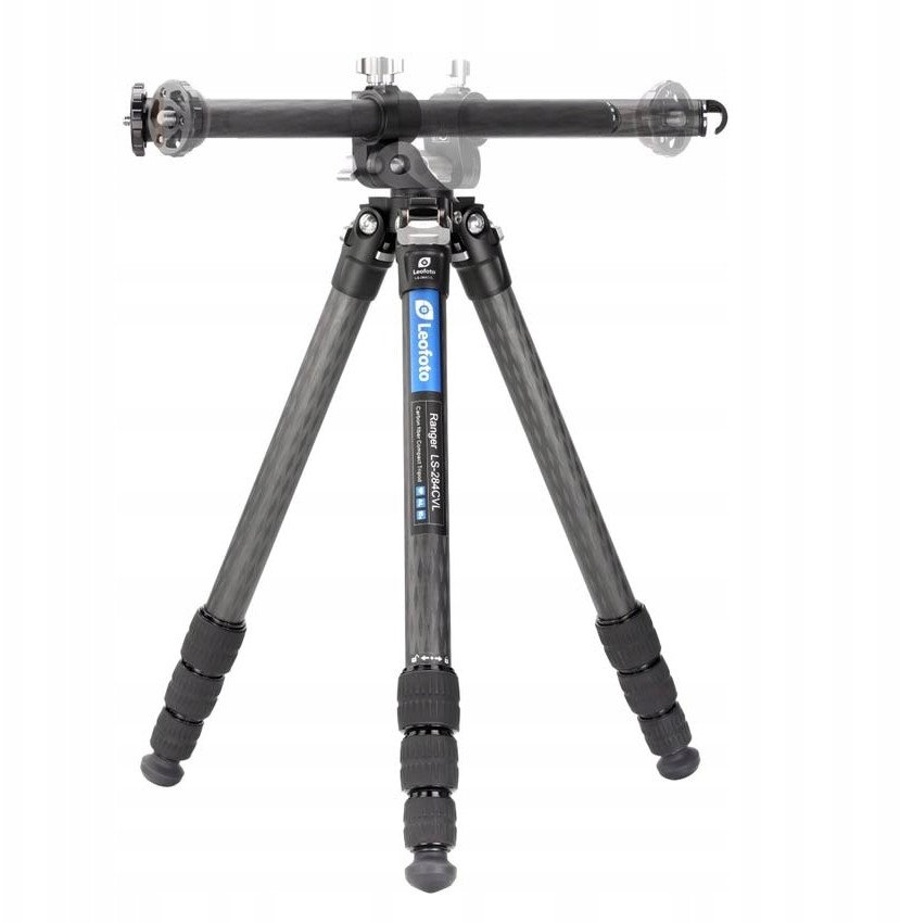 Tripod fotografik Leofoto LS-284CVL, fibra karboni, kollonë qendrore laterale, i zi