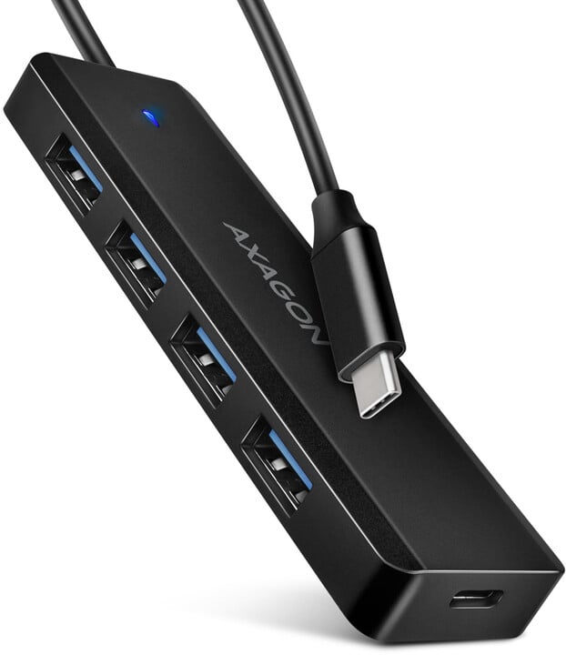 [OUTLET] USB hub Axagon 4x USB 3.2 Gen 1, 1x USB-C, USB-C cable, 19cm