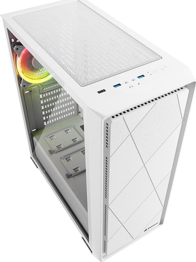 Kasë Sharkoon VS8 RGB, e bardhë, Midi Tower