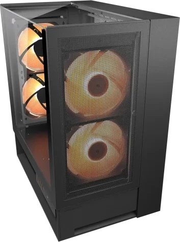 Kutia për kompjuter Cougar OmnyX ARGB, MIDI Tower, 4 ventilatorë, e zezë