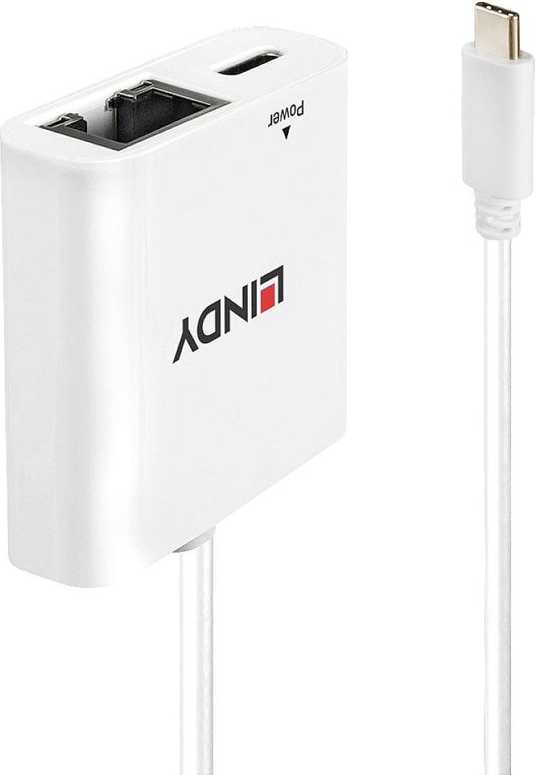 Adapter USB C në Ethernet Lindy USB 3.1, Gigabit, Power Delivery, gri