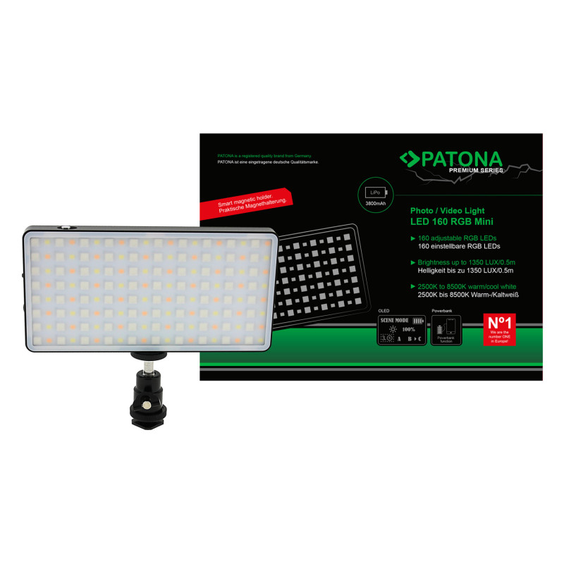 PATONA Premium Dritë LED me 160 LED RGB të rregullueshëm