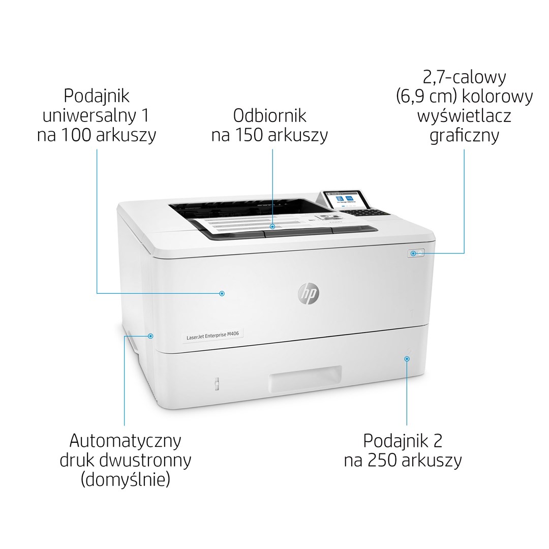 Printer HP LaserJet Enterprise M406dn, Laser, i bardhë