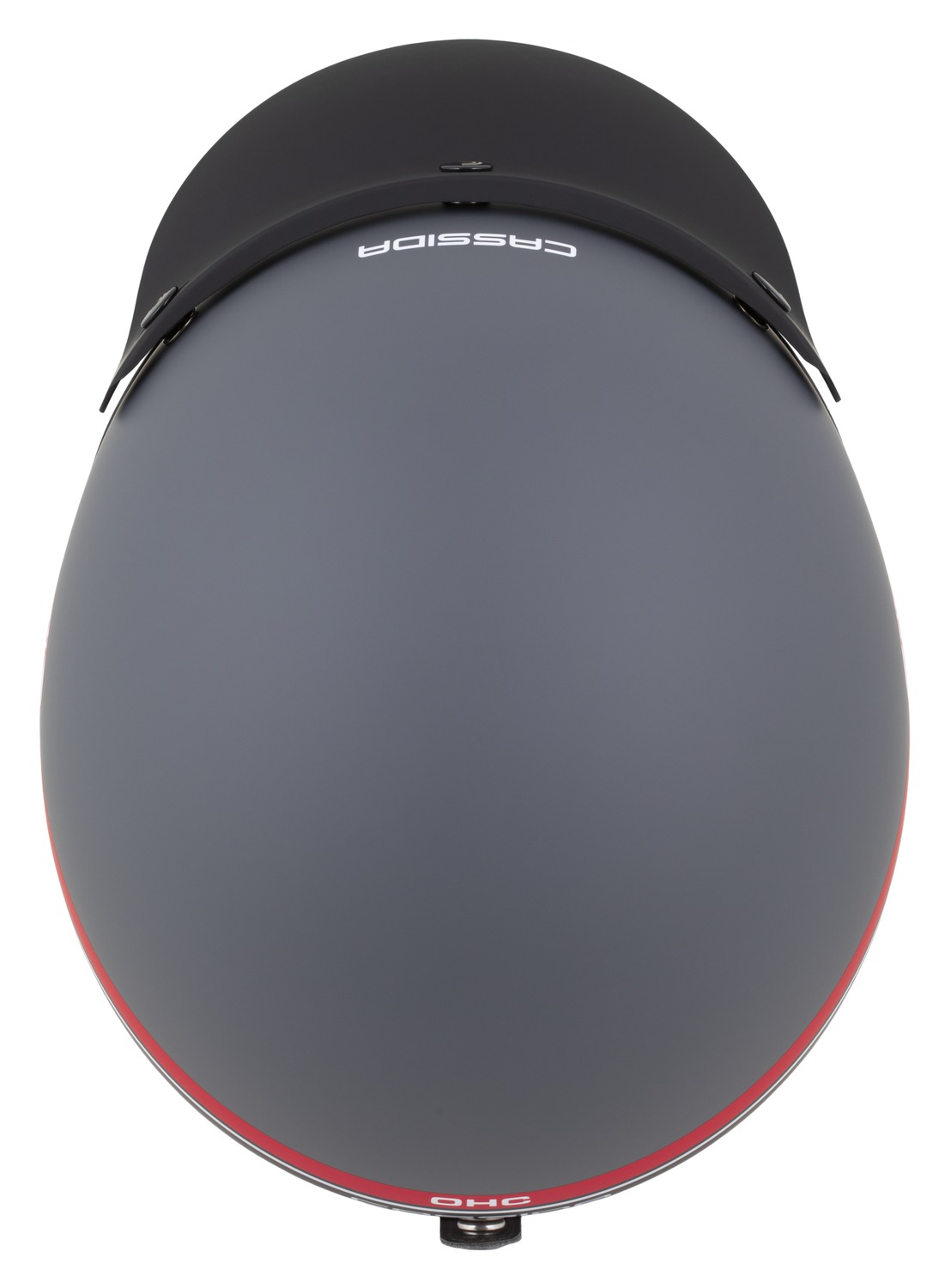 Helmetë moto CASSIDA Oxygen 2.0 Jawa OHC, vizor dielli, ECE 22.06, gri mat e kuqe e zezë e bardhë