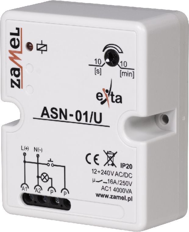 Kohëmatës shkalle Zamel ASN-01/U, 12-240V AC/DC, 16A, i bardhë