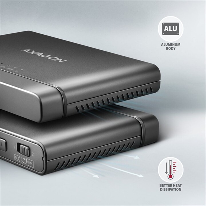 Docking station Axagon ADSA-CC USB-C 10Gbps - NVMe M.2 SSD & SATA 2.5"/3.5"