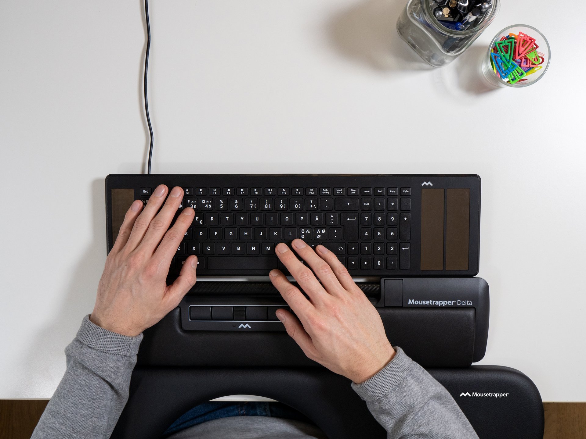 Maus ergonomik Mousetrapper Delta, me kabllo USB A, i zi