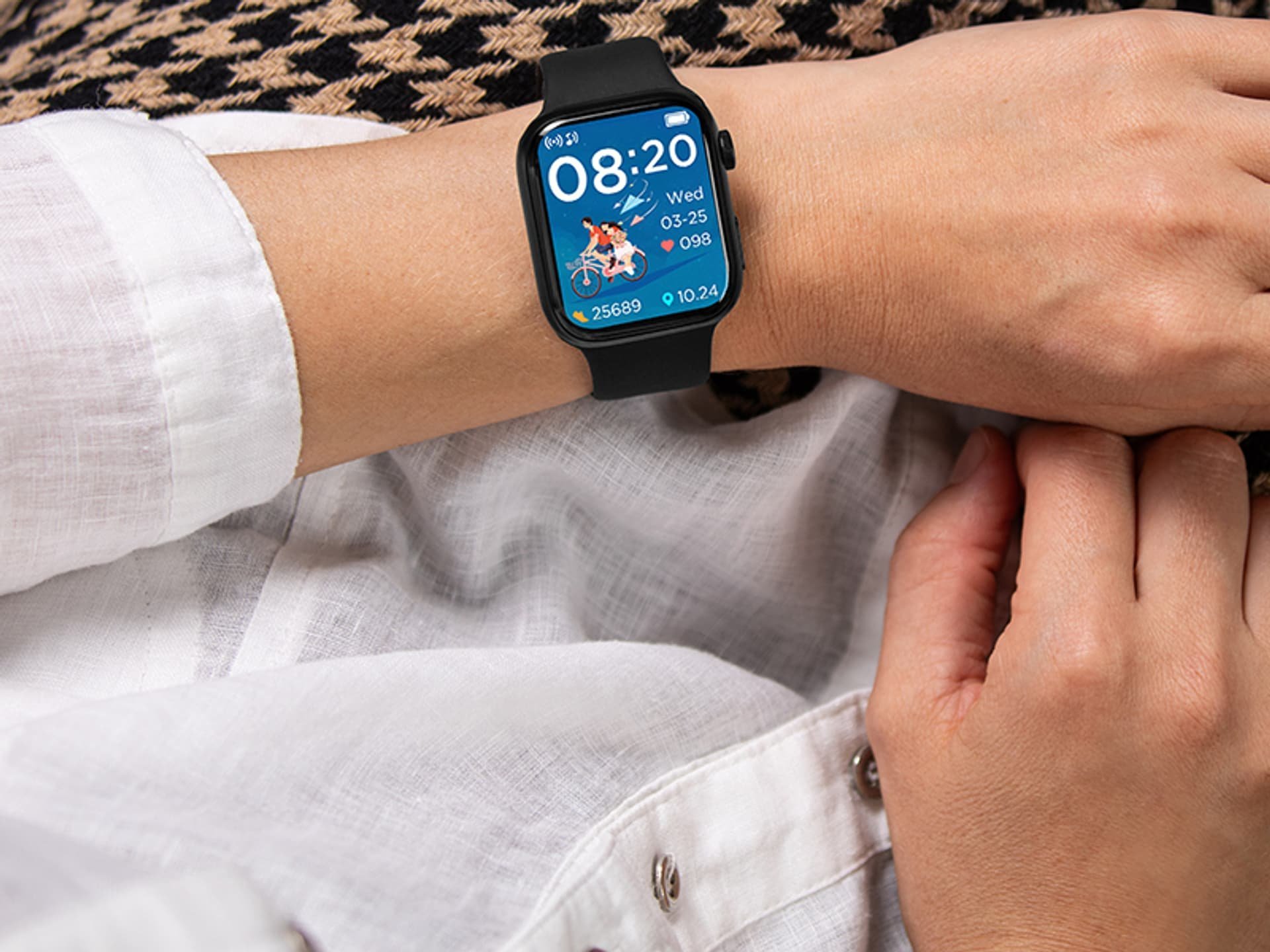 Ora inteligjente Tracer TW7, ekran me prekje, Bluetooth, e zezë