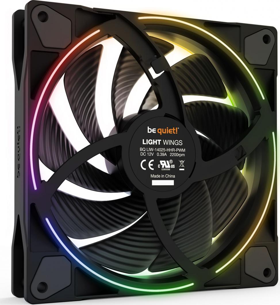Ventilatorë PC be quiet! Light Wings 140mm PWM High Speed BL079, set 3 copë, ARGB, të zinj