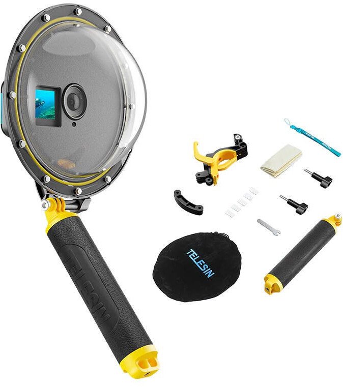 Дом порта за вода TELESIN за DJI Osmo Action 4 3, водоотпорна, проѕирна