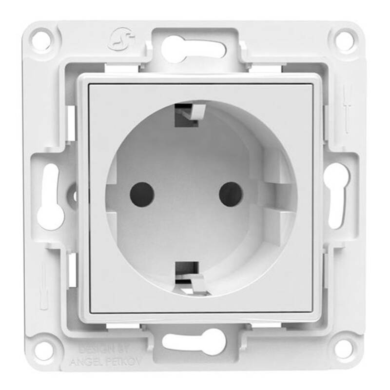 Prizë muri Shelly Wall Socket, Type E, standard EU, e bardhë