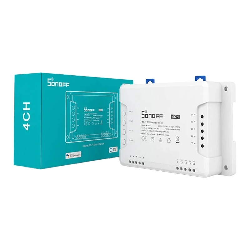 Rele smart Sonoff 4CH R3, 4 kanale, WiFi, e bardhë