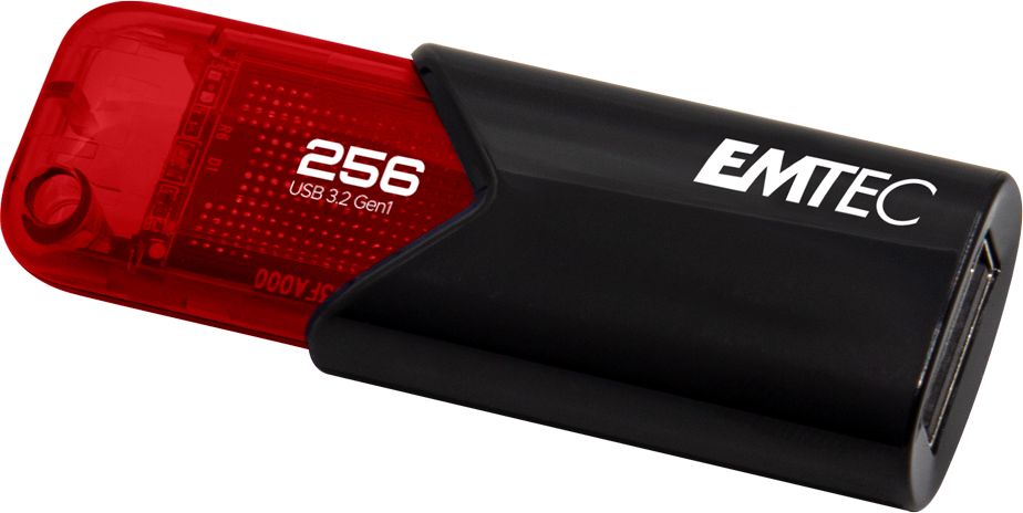 USB flash Emtec Click Easy, 256GB, USB 3.2 Gen 1, i zi e kuq