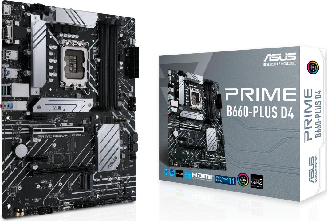 Pllakë amë Asus PRIME SERIES B660-PLUS D4, e zezë
