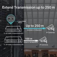 Switch rrjeti TP-Link TL-SF1009P, 9 porta 10/100Mbps, 8 porta PoE+, desktop