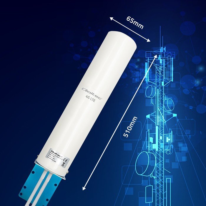 Антена 4G LTE Qoltec DUAL, 12dBi, омнидидекциска, бела